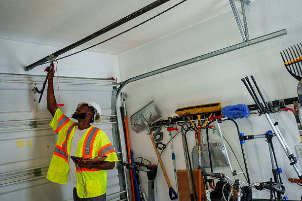 Professional Garage Door Panel Replacement technician working in Circle Pines, MN